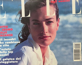 Gebrauchte, seltene Vintage-Ausgabe des italienischen Modemagazins ELLE, August 1994