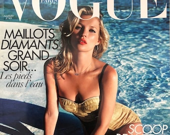 Own a piece of Vogue history-Magazine Vogue Paris cover Kate Moss-Iconic style & Cover Photography Fashion Models Collectible Issue!