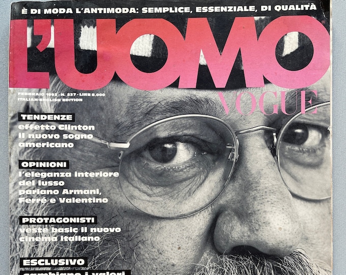 For men who read fashion - Vintage rare fashion magazine L’UOMO VOGUE 1993