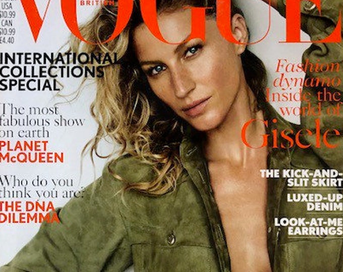 Own a piece of Vogue history - British Vogue Magazine cover Gisele Bundschen- Iconic Style Fashion Covers Photography Models & Editorials
