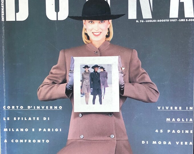 For Women who read fashion -Vintage rare fashion magazine Italia DONNA 1987, Fashion history