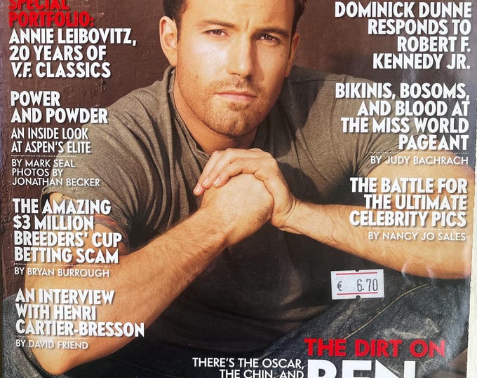 Pre-Owned Collectible - Vintage rare Magazine VANITY FAIR 2003 cover Ben Affleck -Vintage Print -, Collectible Retro issue