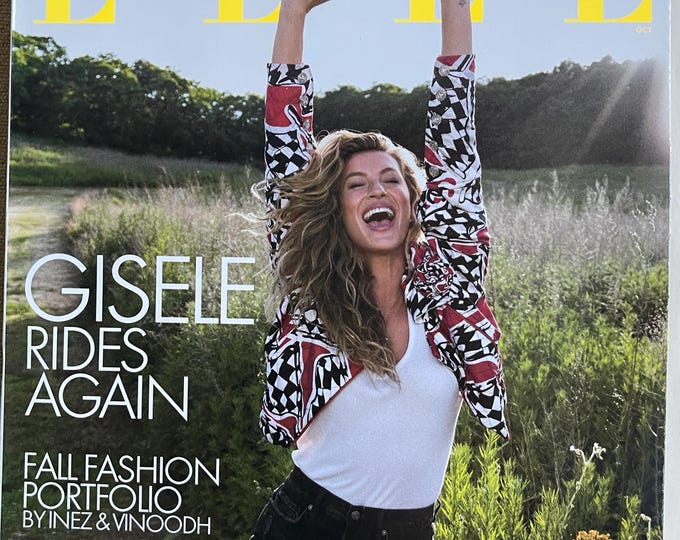 For Women who read fashion -Unique fashion magazine Elle magazine cover Gisele rides again!