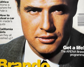 Vintage rare fashion magazine ARENA 1992 cover BRANDO Back from the brink