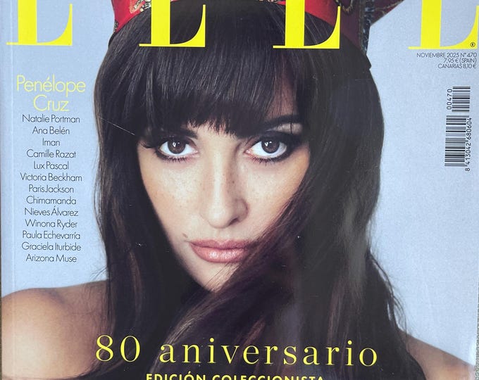 Pre-Owned unique rare fashion Magazine ELLE Spain 2025 80 Anniversary edition - Iconic style & Photography Collectible fashion Culture!