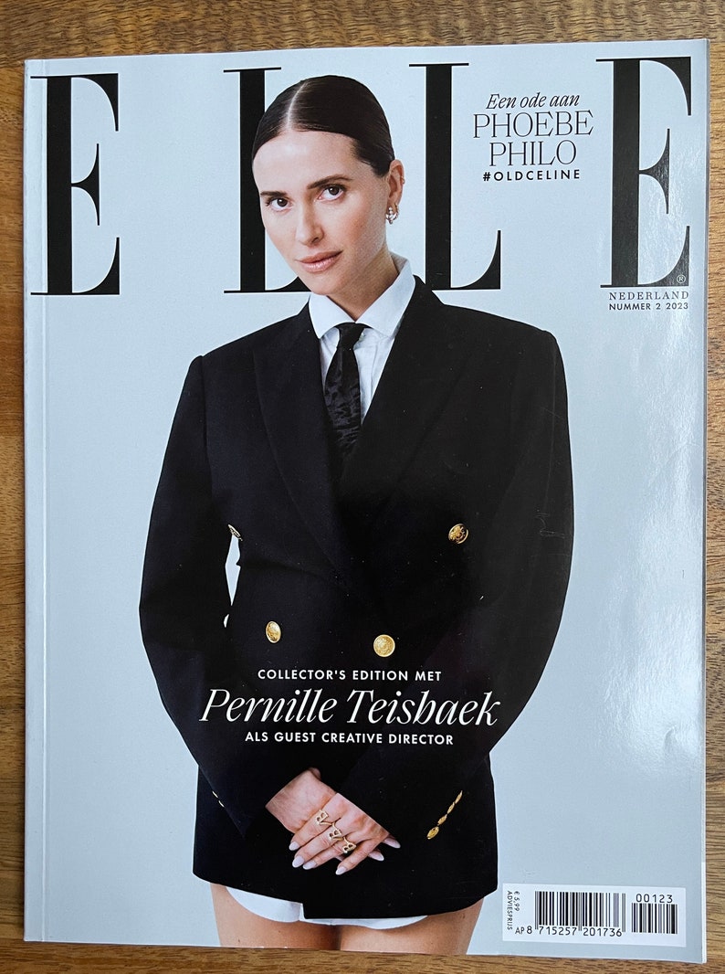 Revista de moda Elle Países Bajos de segunda mano, edición de coleccionista, portada de Pernille Teisbaek, Old Celine. imagen 1