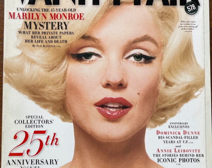 For Women who read fashion -Unique rare collectible fashion magazine Vanityfair 25 th anniversary issue! MARILYN!
