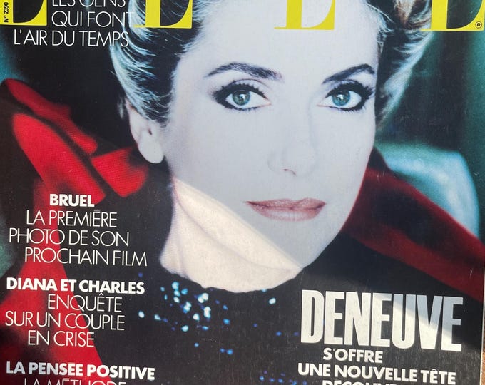 For Women who read fashion -Vintage fashion ELLE magazine 1991 French edition, cover Catherine Deneuve