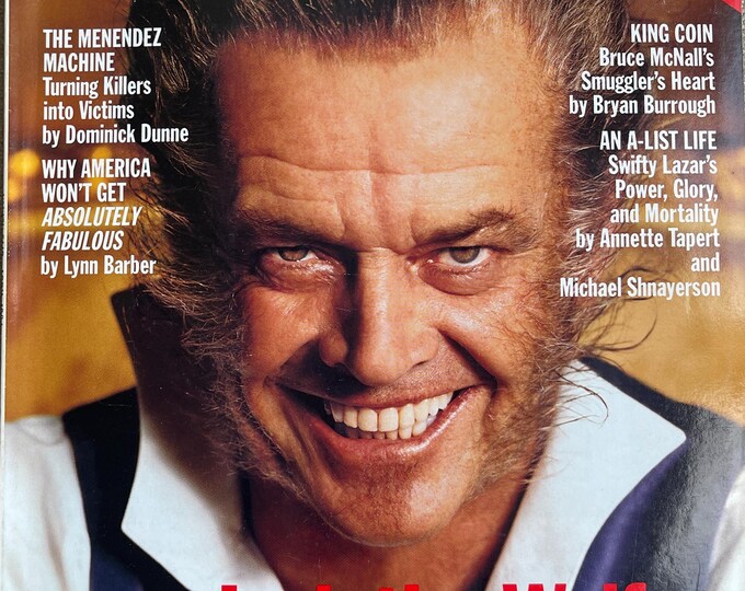 Pre-Owned Collectible - Vintage rare Magazine VANITY FAIR 1994 cover Jack Nicholson-Iconic stories, Collectible Retro issue Jack the Wolf!