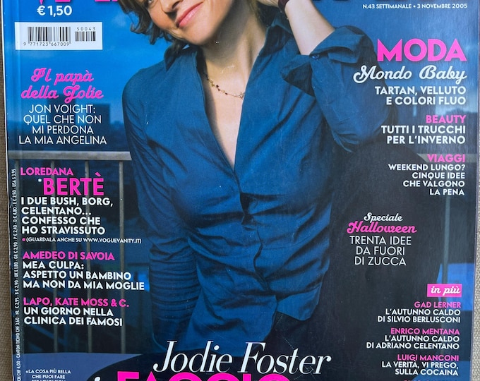 Pre-Owned Fashion magazine VANITY FAIR Italia 2005- cover Jody Foster- Iconic style & Photography Collectible fashion Culture!