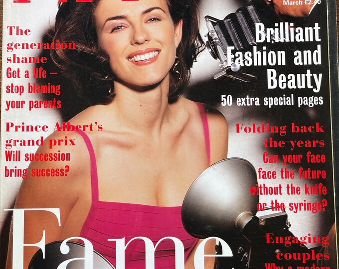 For Women who read fashion -Vintage rare magazine TATTLER 1995 cover Elizabeth Hurley