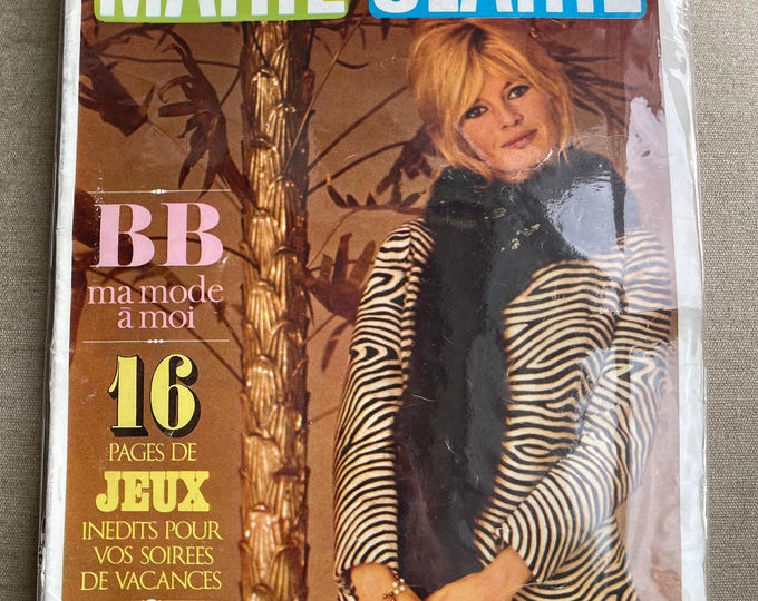 Vintage fashion magazine Marie Claire December 1984 French edition cover Brigitte Bardot