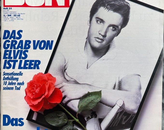 Pre-Owned Vintage rare Bunte Magazine 1987 Elvis special collector's issue! And special Lady Diana photos model, unique!