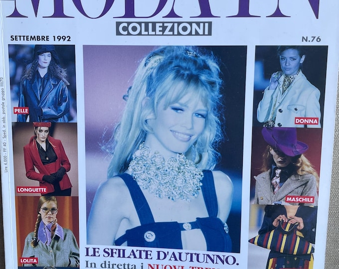 Pre-Owned magazine Italia Mondain Collezioni 1992 cover Claudia Schiffer - Marlene Dietrich special Modain