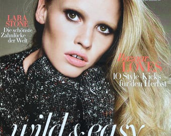 For Women who read fashion -Fashion magazine HARPERS BAZAAR cover Lara Stone