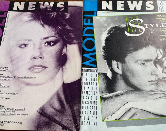 For Women who read fashion -Vintage Dutch fashion magazines (2x) 1986-1987 model photography!