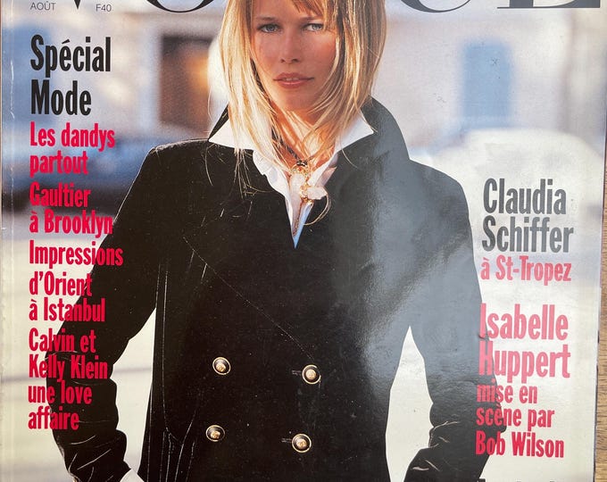 Pre-owned Vogue Paris 1993 magazine cover Claudia Schiffer