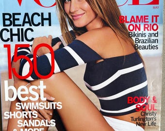 Pre-Owned VOGUE US May 2000, Cover Gisele Bundschen-Iconic Style Fashion Covers Photography
