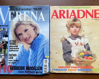 2x Dutch magazines needlework and knitting ARIADNE 1978 & Verena 1998