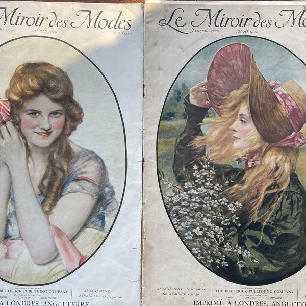 Le Miroir des Modes 1920 Zeitschriften französische Mode!
