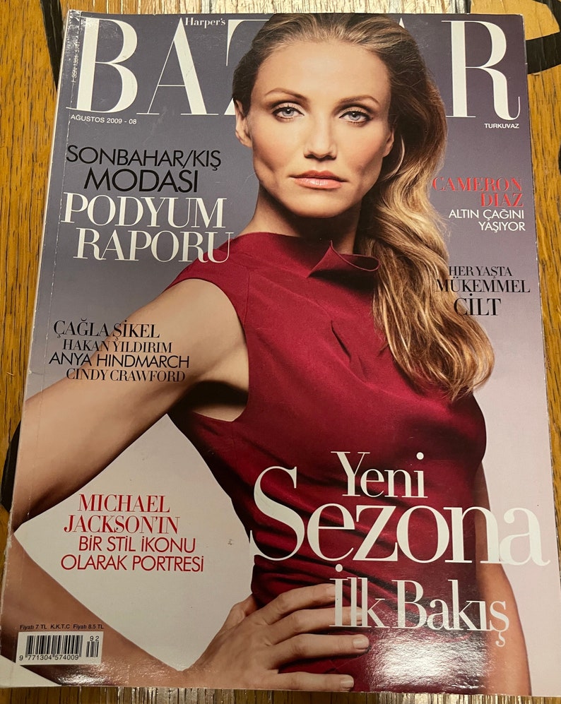 Pre-Owned rare fashion magazine Harper's Bazaar magazine cover CAMERON DIAZ Turkey image 1
