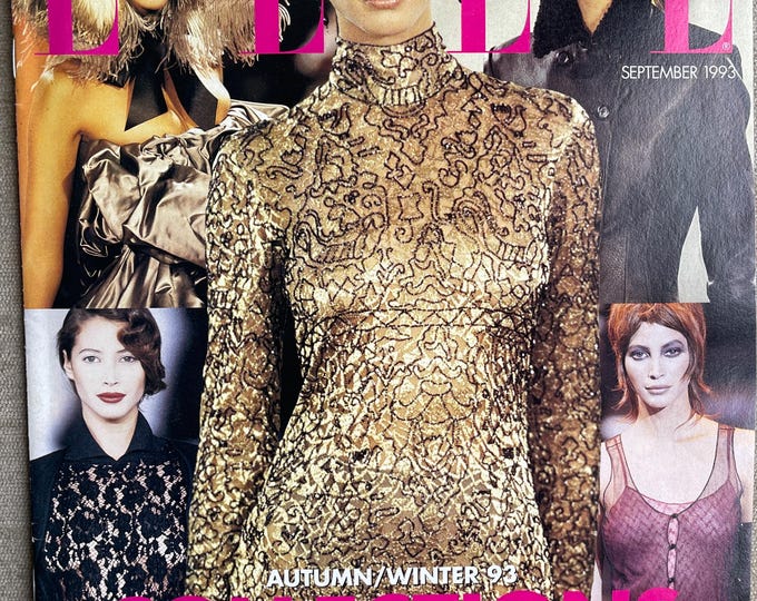 Pre-Owned Fashion Magazine ELLE Collections 1993 cover Christy Turlington