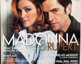 For Women who read fashion -Vintage rare fashion magazine VANITY FAIR 2000 cover Madonna & Rupert