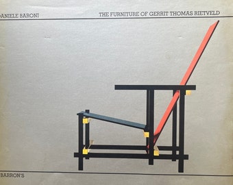 Vintage Gerrit Rietveld Red and Blue Chair Model Kit Scale 1:6