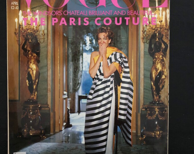 Pre-Owned Vogue magazine British 1990 - cover The Paris Couture