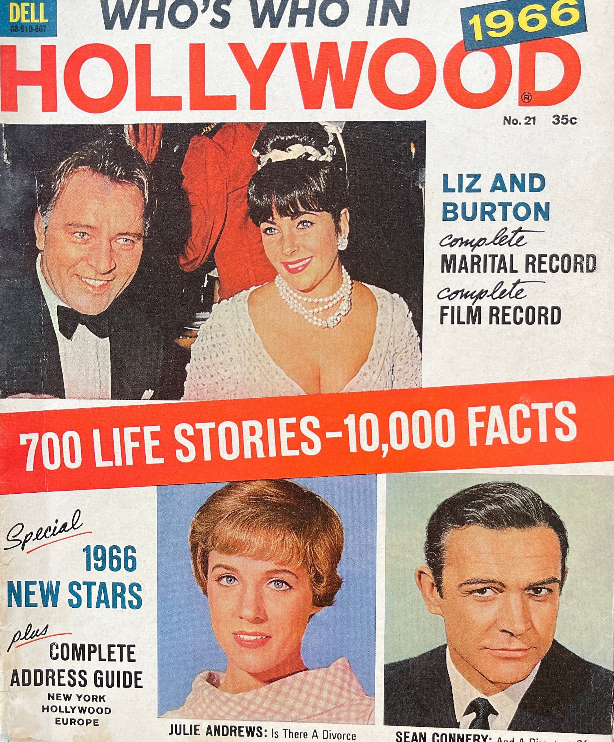 For Collectors - Vintage magazine Who's who in Hollywood 1966-Cinema Culture-Iconic Actors, Plays,&Reviews- Collectible Back issue