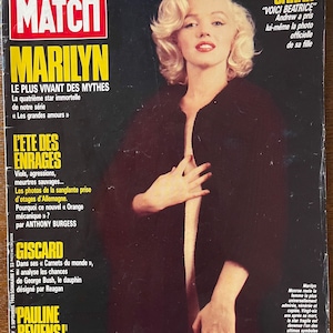For Collectors - vintage rare magazine Paris Match 1988 cover Marylin Monroe