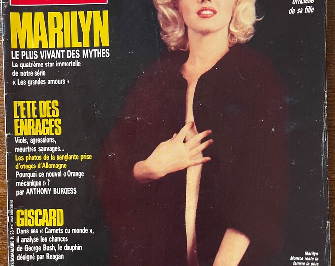 Pre-Owned vintage rare magazine Paris Match 1988 cover Marylin Monroe
