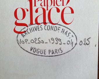 Own a piece of Vogue history magazine Vogue Paris papier glacé -Archives conde nast - Fashion Models Collectible Issue!