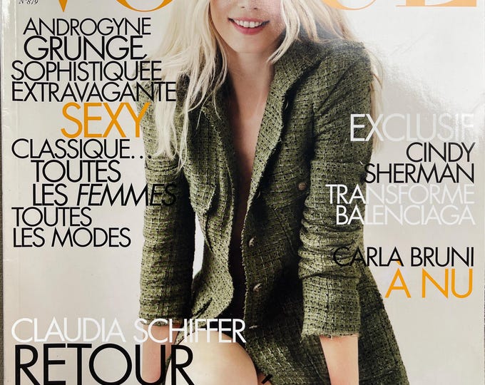 Own a piece of Vogue history-Magazine Vogue Paris 2007 -cover Claudia Schiffer-iconic style & Cover Photography Fashion Models