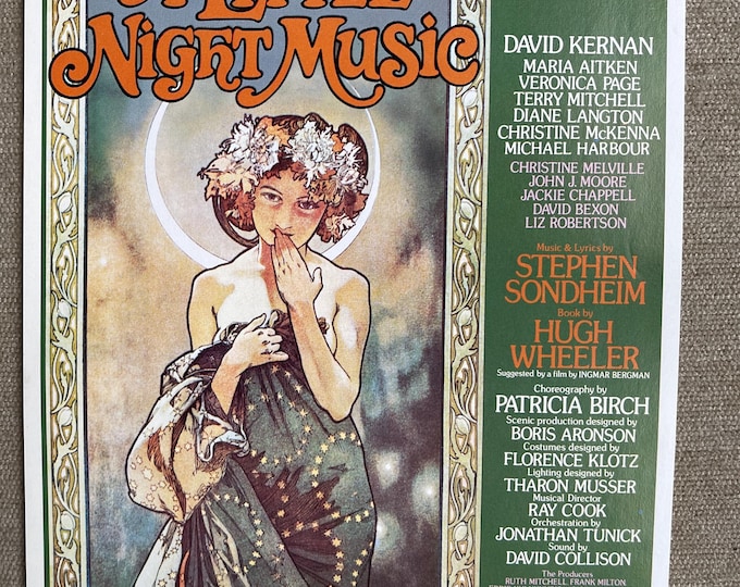 Pre-Owned A Little Night Music - Vintage London Theater Poster & Flyer - Stephen Sondheim Musical - Adelphi Theater West End
