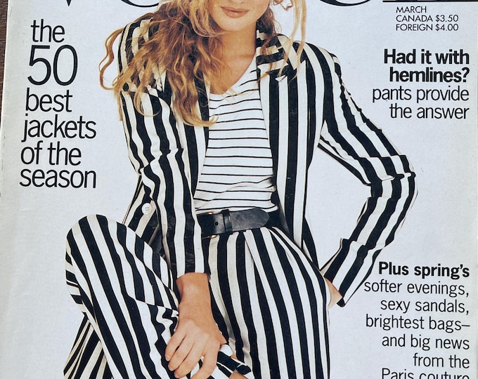 Own a piece of Vogue history -Vogue magazine Us March 1993 , cover Karen Mulder-Iconic Style Fashion Covers Photography Models & Editorials