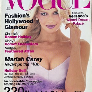 Vogue US magazine December 1994 cover Claudia Schiffer-Iconic Style Fashion Covers Photography Models & Editorials