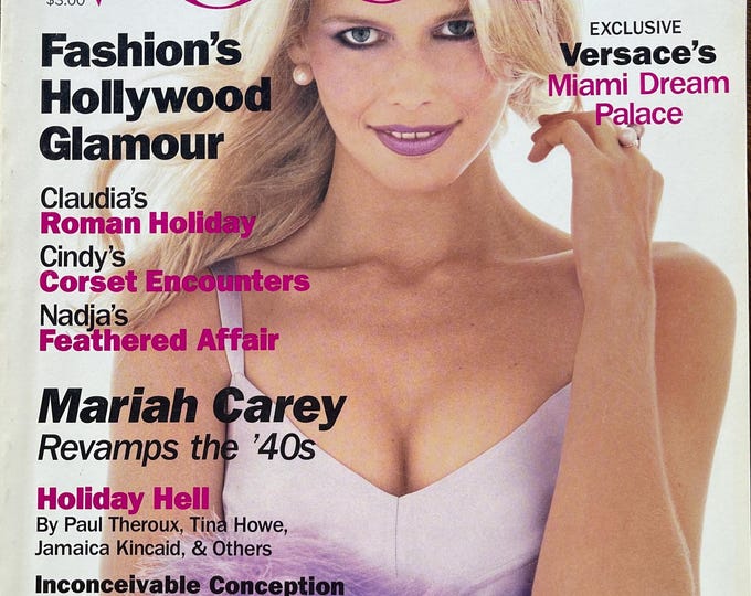 Vogue US magazine December 1994 cover Claudia Schiffer-Iconic Style Fashion Covers Photography Models & Editorials