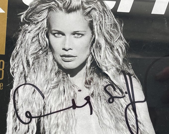 Framed Vintage STERN magazine cover 1998 Claudia Schiffer Signed