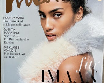 Pre-Owned - Interview magazine German edition 2015 cover Fur Imaan - Celebrity Interviews & Art -Vintage Collectible issue