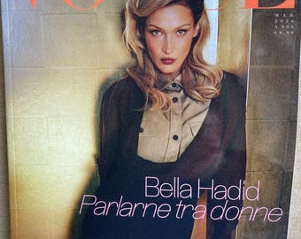 Own a piece of Vogue history-Magazine Vogue Italia cover Bella Hadid -Iconic style & Cover Photography Fashion Models Collectible Issue!