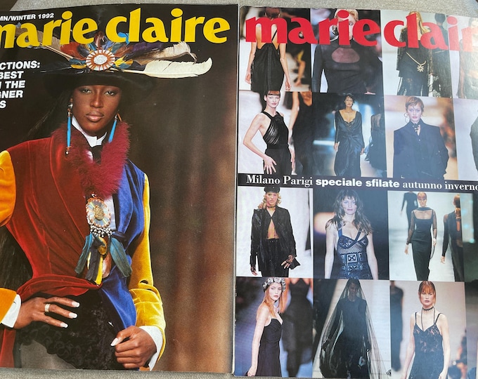Pre-Owned Vintage rare fashion magazines 2x Marie Claire 1992 - 1993 UK edition