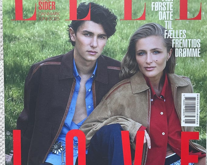 Fashion magazine ELLE Denmark edition cover LOVE! - Greve Nikolai & Benedkeek Thoustrup