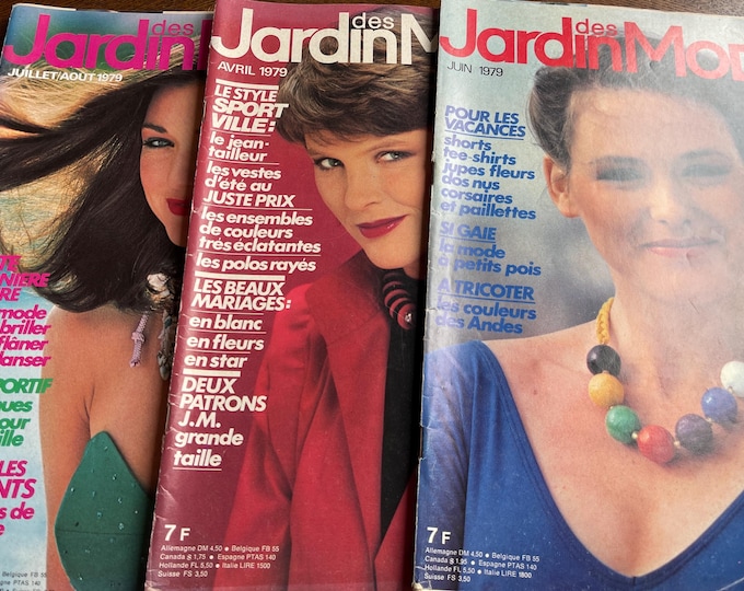 For Women who read fashion -Vintage rare magazines 3x JARDIN des modes 1979