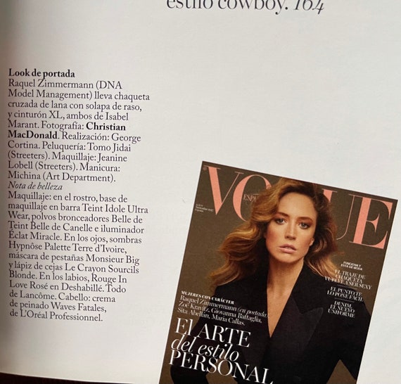 Pre-owned Magazine Vogue Spain Cover Zimmerman - Etsy