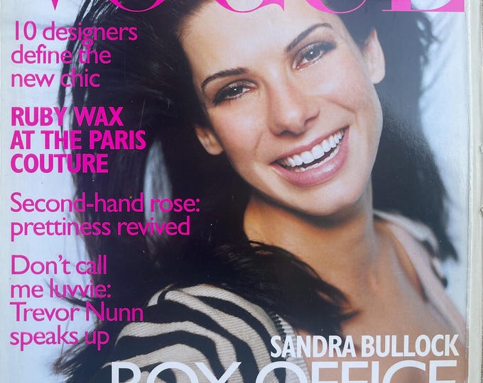 Pre-Owned Vogue magazine UK 1996 - cover Sandra Bullock