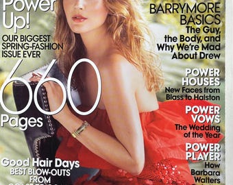 Pre-Owned Magazine Vogue Us March 2008 - 660 pages! cover Drew Barrymore-Iconic Style Fashion Covers Photography Models & Editorials