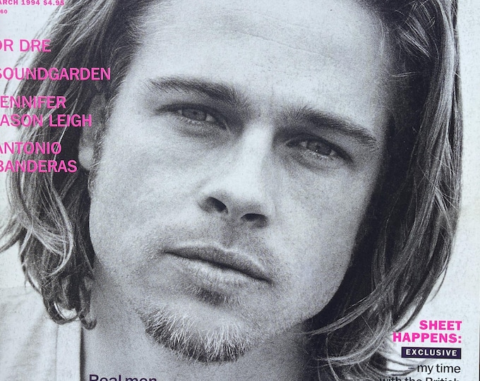 Collectible - Vintage rare magazine SKY March 1994- cover Brad Pitt-Vintage Print -Iconic stories, A Tribute to Debbie Harry's Style