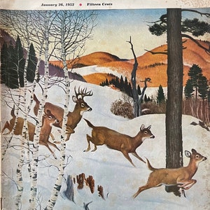 Collectible - Vintage rare magazine Collier&#39;s 1952 cover Bob Kuhn-Vintage Print -Iconic stories, Phorhography Collectible Retro issue