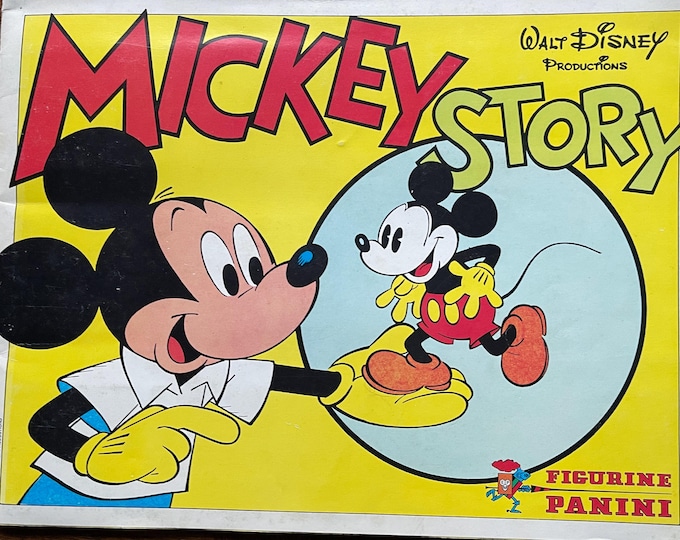 Pre-Owned Vintage Unique Panini Mickey Story album Disney-Cinema Culture-Iconic Actors, Plays,&Reviews- Collectible Back issue